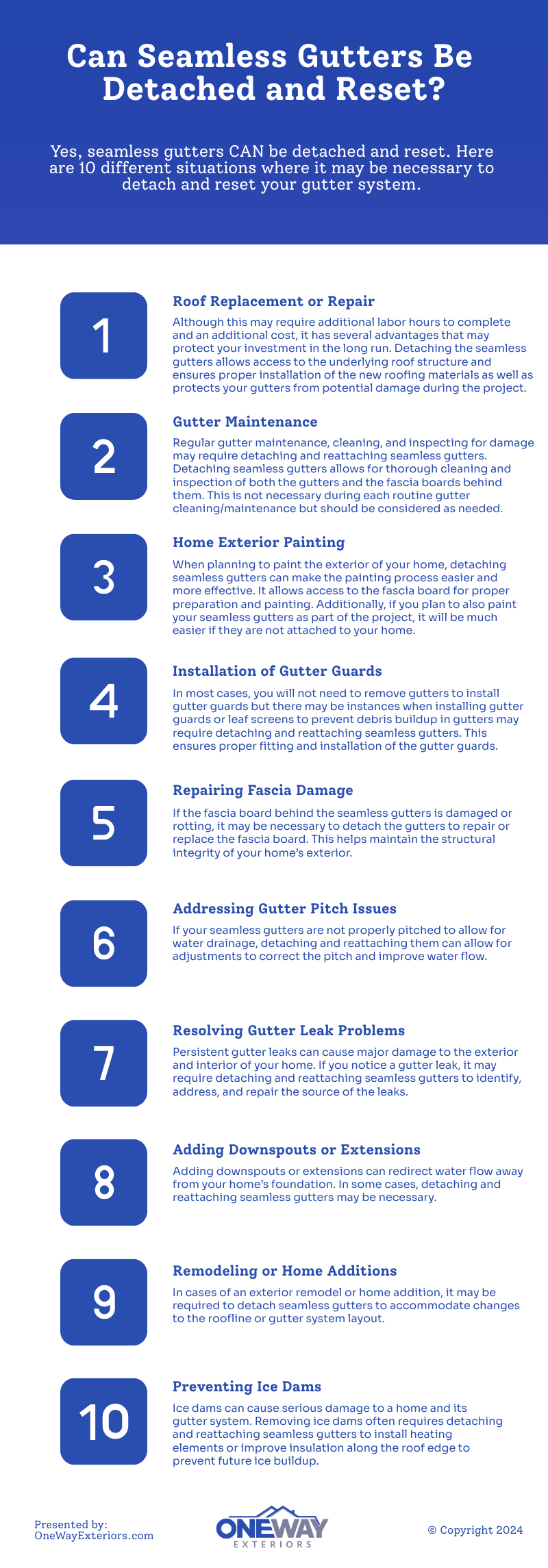 Can Seamless Gutters Be Detached and Reset?