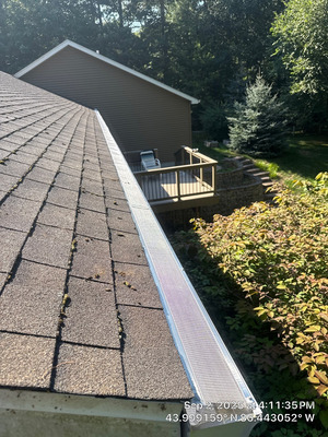 Gutter Cleaning To Remove Saplings And Debris Project in Ludington MI 49431